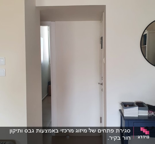 קיר גבס עם פתח אוורור מלבני